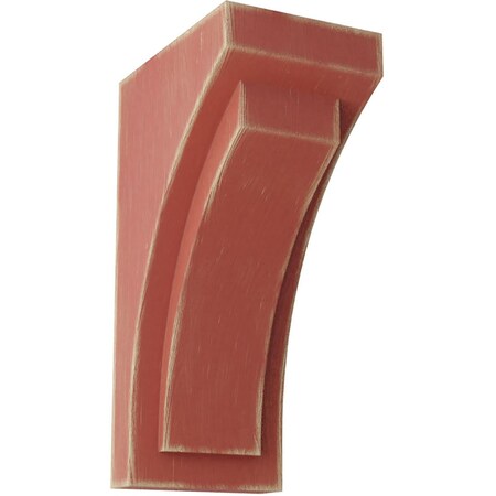Ekena Millwork 4"W x 5 3/4"D x 10"H Medium Felix Wood Vintage Decor Corbel, Salvage Red CORWD04X05X10FERD